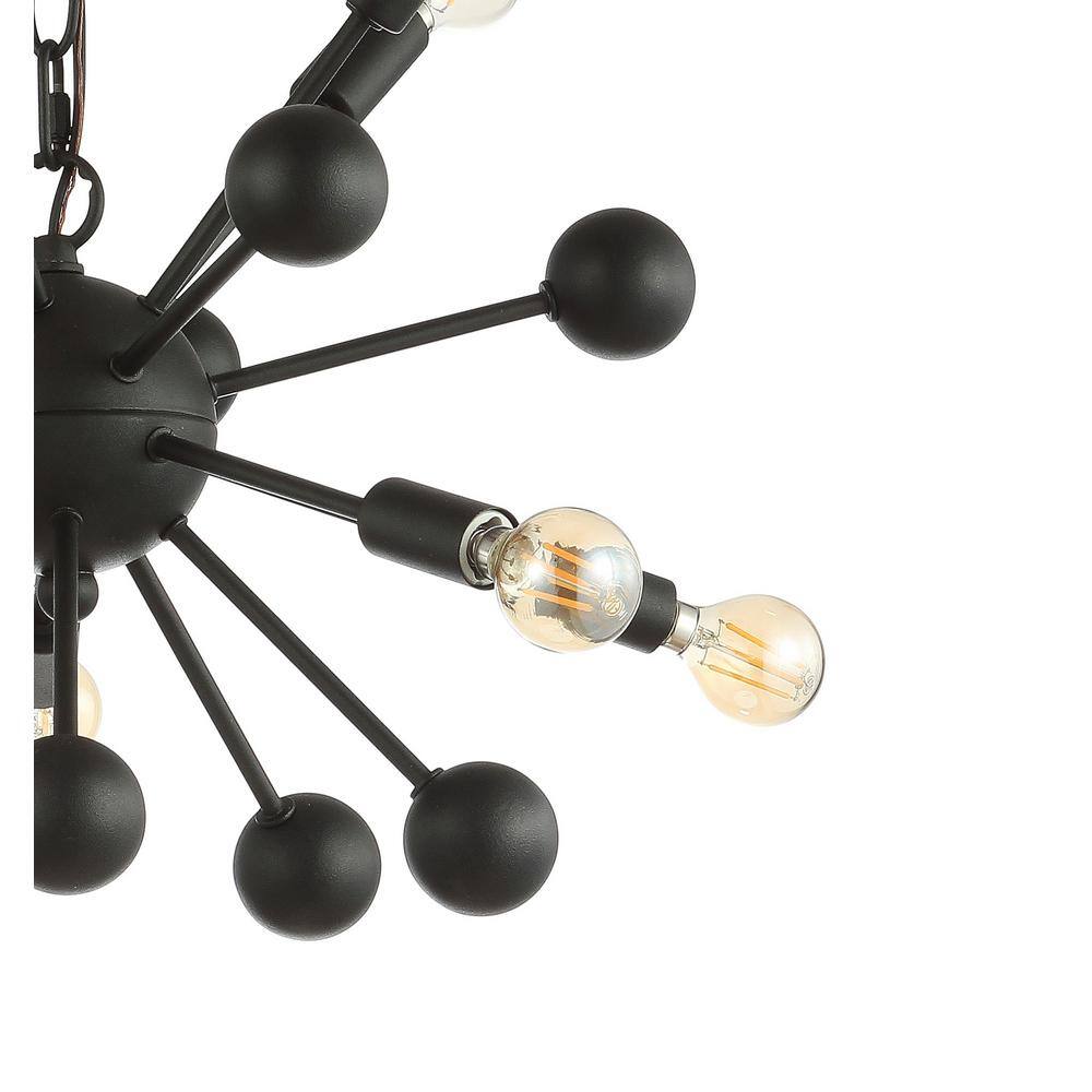 Orbit 19.5" Black Brushed Metal Sputnik Chandelier
