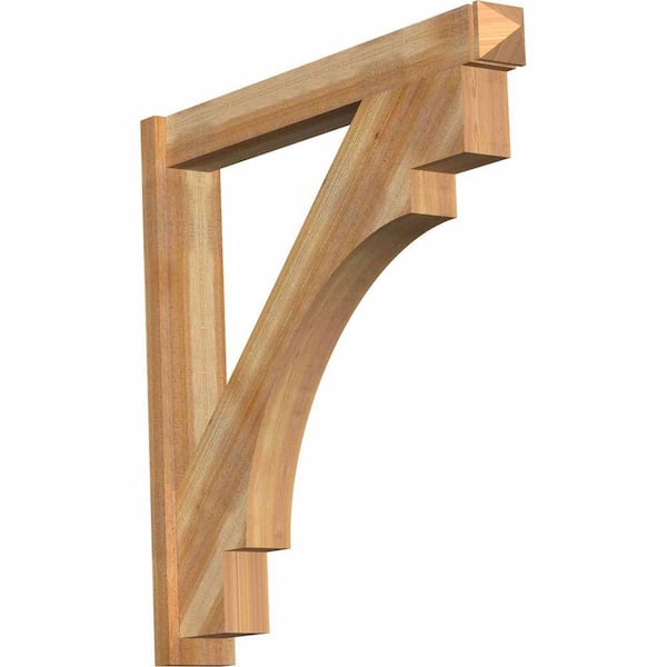 Ekena Millwork 6 in. x 42 in. x 42 in. Merced Arts and Crafts Rough Sawn Western Red Cedar Outlooker