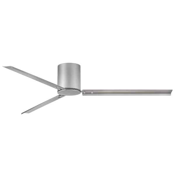 HINKLEY Indy Flush 72.0 in. Indoor/Outdoor Brushed Nickel Ceiling Fan with Remote Control