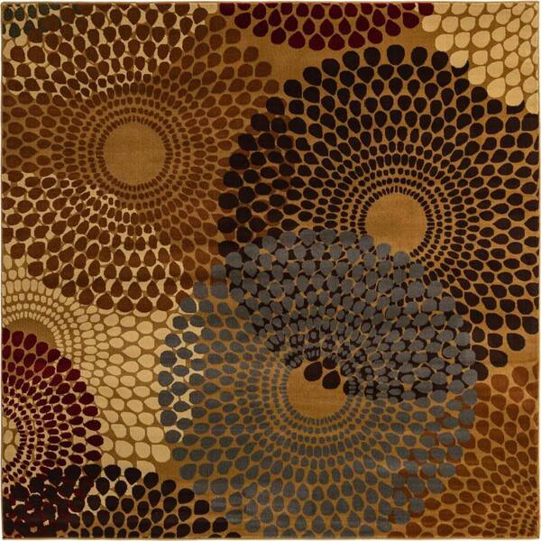 Unique Loom Barista Java Beige 8' 0 x 8' 0 Area Rug 3154163 - The Home ...