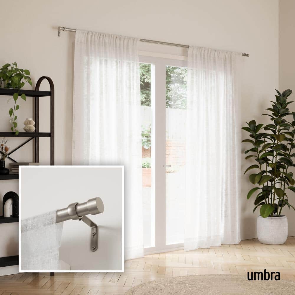 Nickel 180" Adjustable Curtain Rod with Finials
