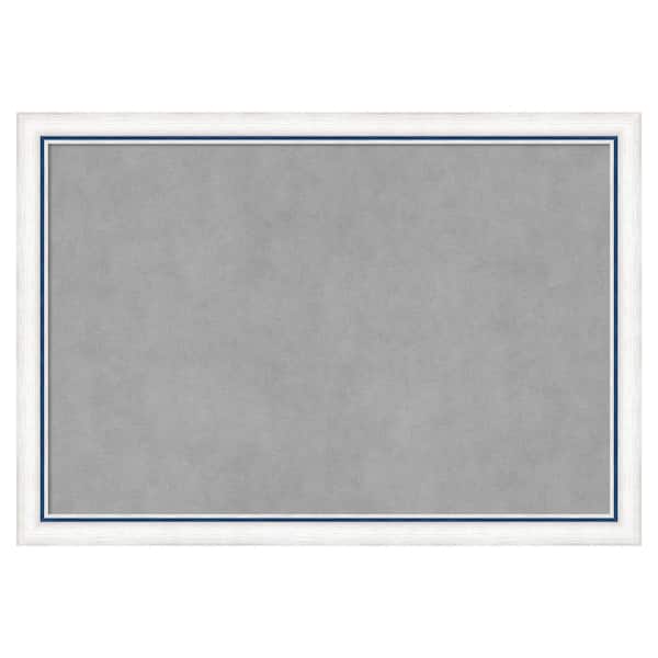 Amanti Art Morgan White Blue 26 in. x 18 in Framed Magnetic Board