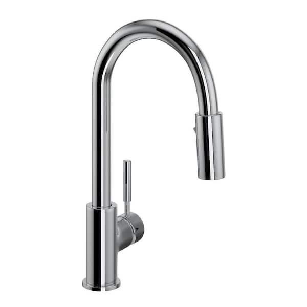 Lux Pull-Down Single-Handle Bar Faucet in Polished Chrome
