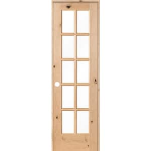 24 in. x 80 in. Knotty Alder 10-Lite Low-E Insulated Glass Solid Right-Hand Wood Single Prehung Interior Door