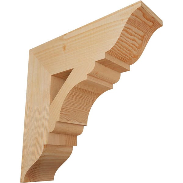 Ekena Millwork 5.5 in. x 20 in. x 20 in. Douglas Fir Olympic Traditional Smooth Bracket