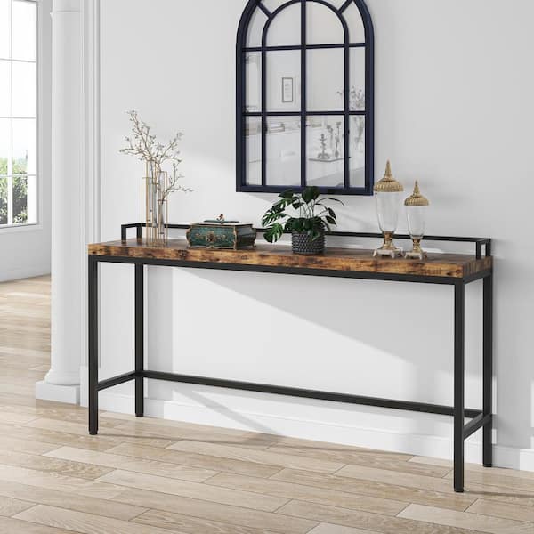 70.9 in. Brown Rectangle Particle Board Extra Long Console Table Skinn