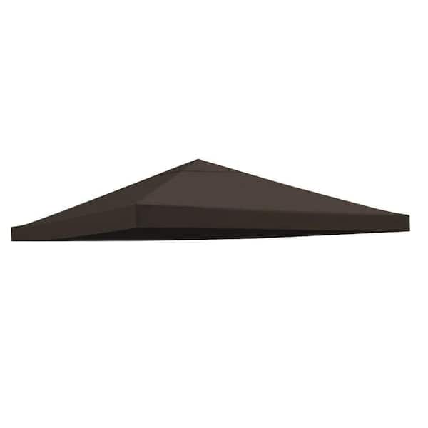Unbranded 10 ft. x 10 ft. Coffee Gazebo Canopy Top Replacement Patio Pavilion Cover UV30 Sunshade