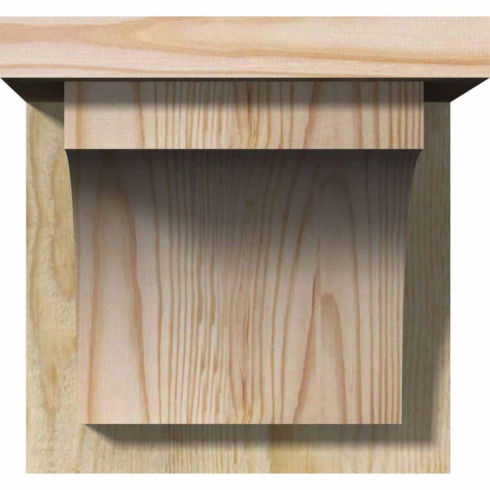 8" Natural Douglas Fir Rough Sawn Corbel with Backplate