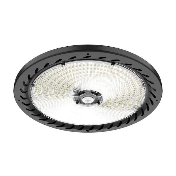 12 in. 150-Watt Integrated LED Dimmable 4-Color Selectable Black UFO High Bay 21000 Lumens