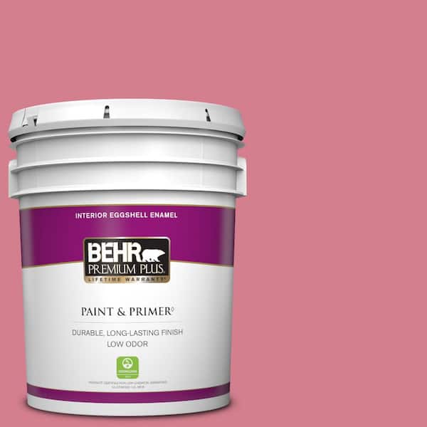 BEHR PREMIUM PLUS 5 gal. #P140-4 I Pink I Can Eggshell Enamel Low Odor Interior Paint & Primer