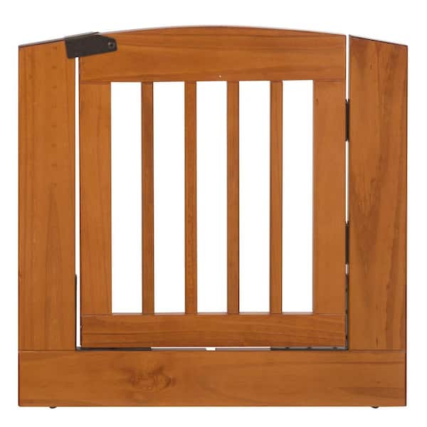 Camaflexi Ruffluv Single Extender Pet Gate Panel with Door - Medium - 24"H - Chestnut Finish