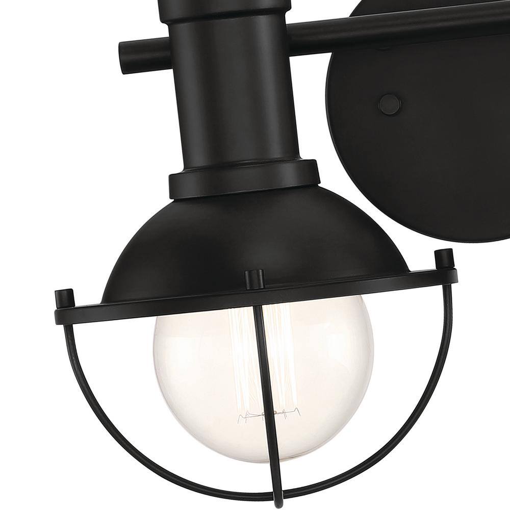 Dalton 15" Matte Black Industrial Farmhouse Vanity Wall Light