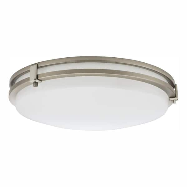 Lithonia Lighting 16 in. 1-Light Brushed Nickel LED Flush Mount