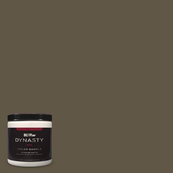 BEHR DYNASTY 8 oz. #QE-32 Treemoss Matte Stain-Blocking Interior/Exterior Paint & Primer Sample