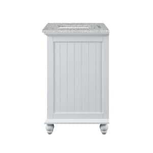 Cottage 49 in. W x 22 in. D x 34.78 in. H Single Sink Freestanding Bath Vanity Cabinet in White with Napoli Granite Top
