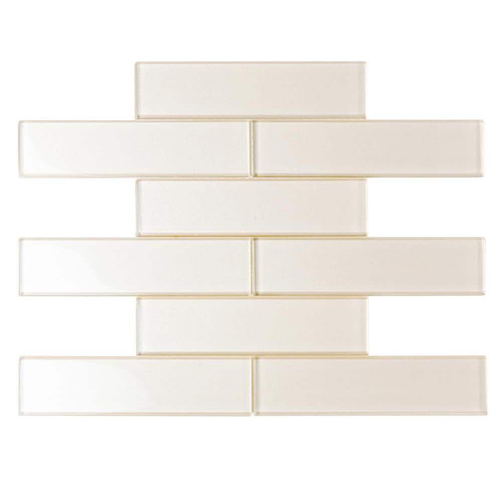 Beige 2 in. x 8 in. Polished Glass Mosaic Tile Sample (0.11 sq. ft./Piece) price history on PriceWatchPro
