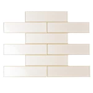Beige 11.8 in. x 11.8 in. Polished Glass Mosaic Tile (4.83 sq. ft./case)