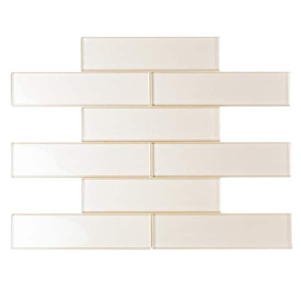 Apollo Tile Beige 11.8 in. x 11.8 in. Polished Glass Mosaic Tile (4.83 sq. ft./case)