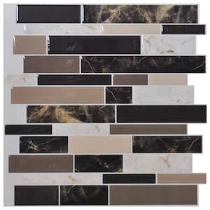 12 in. x 12 in. Peel and Stick Vinyl Backsplash Tile in Marble Stone Design (6-Tiles)
