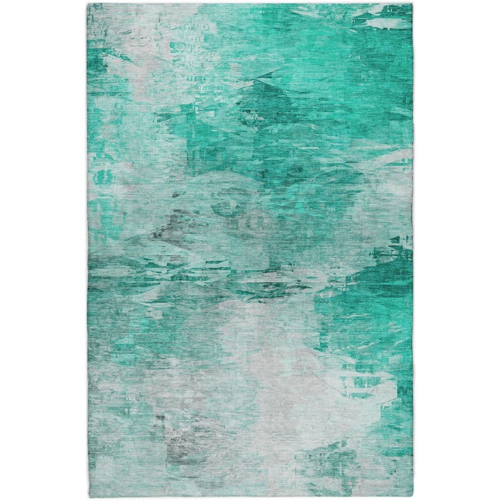 Dream Shag Premium Machine Washable Abstract ADS595 Teal 10 ft. x 14 ft. Area Rug price history on PriceWatchPro