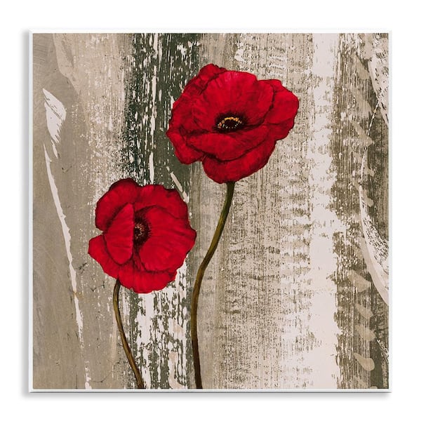 Rustic Red Anemones by Brian Foster Unframed Nature Graphic Art Print 12 in. x 12 in.