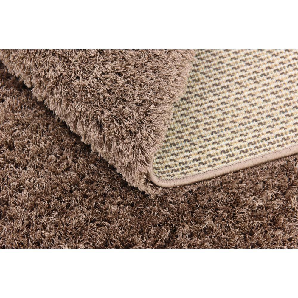 Luxurious Solid Brown Shag Rug 5' x 8' Rectangular Synthetic Easy Care