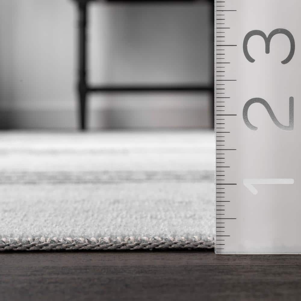 Ivory and Black Washable Diamond Runner Rug
