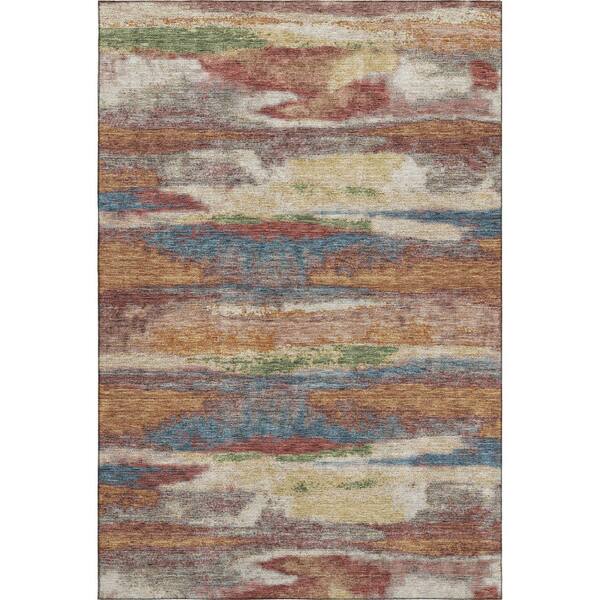 Addison Rugs Mayfield Premium Machine Washable Abstract AMF942 Paprika 3 ft. x 5 ft. Area Rug