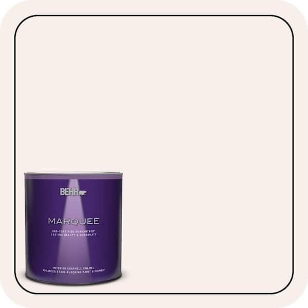 BEHR MARQUEE 1 qt. #W-B-100 Billowy Clouds Eggshell Enamel Interior Paint & Primer