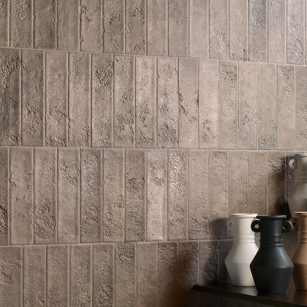 Durango Brown 2.5 in. x 9.75 in. Matte Textured Ceramic Wall Tile (5.38 sq. ft./Case)