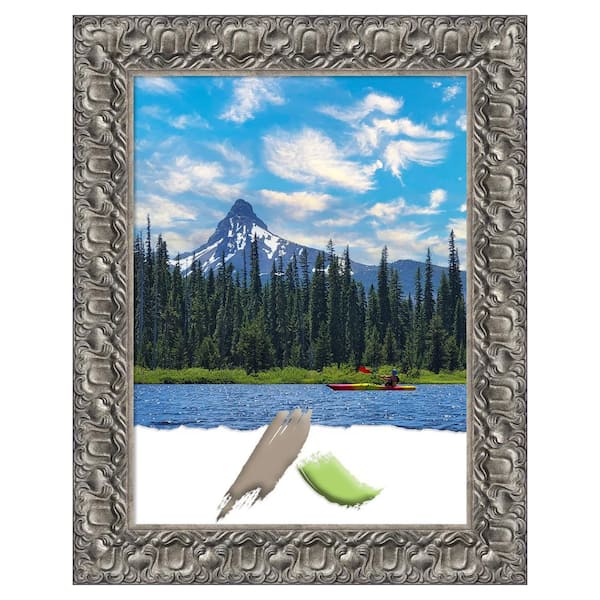 Amanti Art Silver Luxor Wood Picture Frame Opening Size 18 x 24 in.