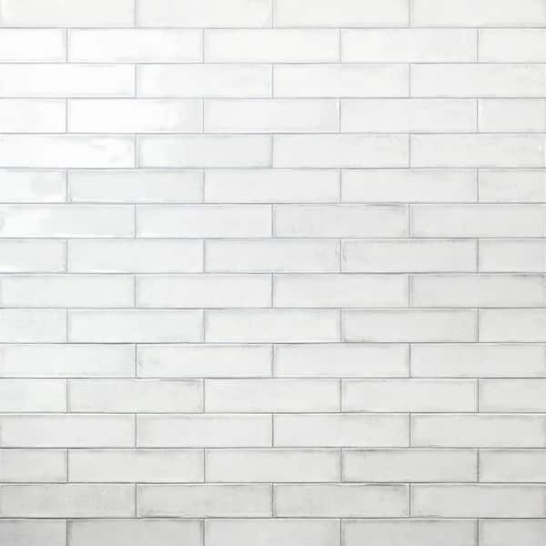 Moze White 3 in. x 12 in. 9 mm Ceramic Wall Tile (22-Piece) (5.38 sq. ft./ Box)