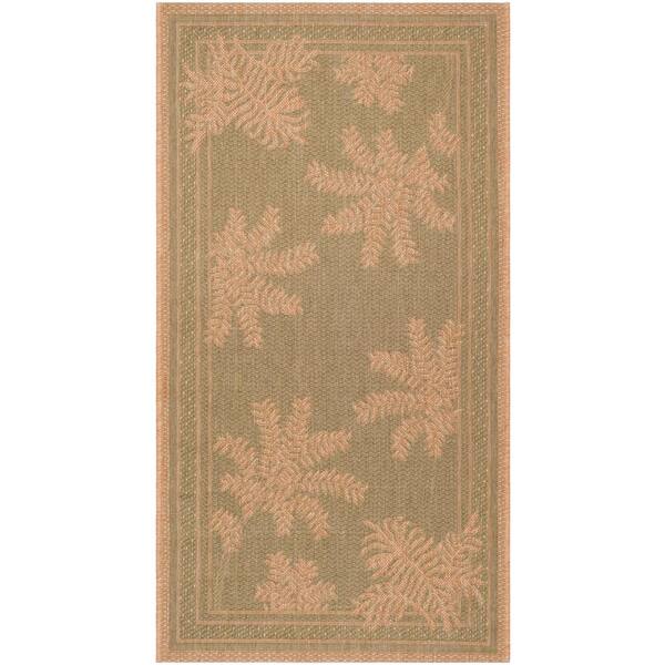 SAFAVIEH Courtyard Green/Natural 3 ft. x 5 ft. Border Indoor/Outdoor Area Rug