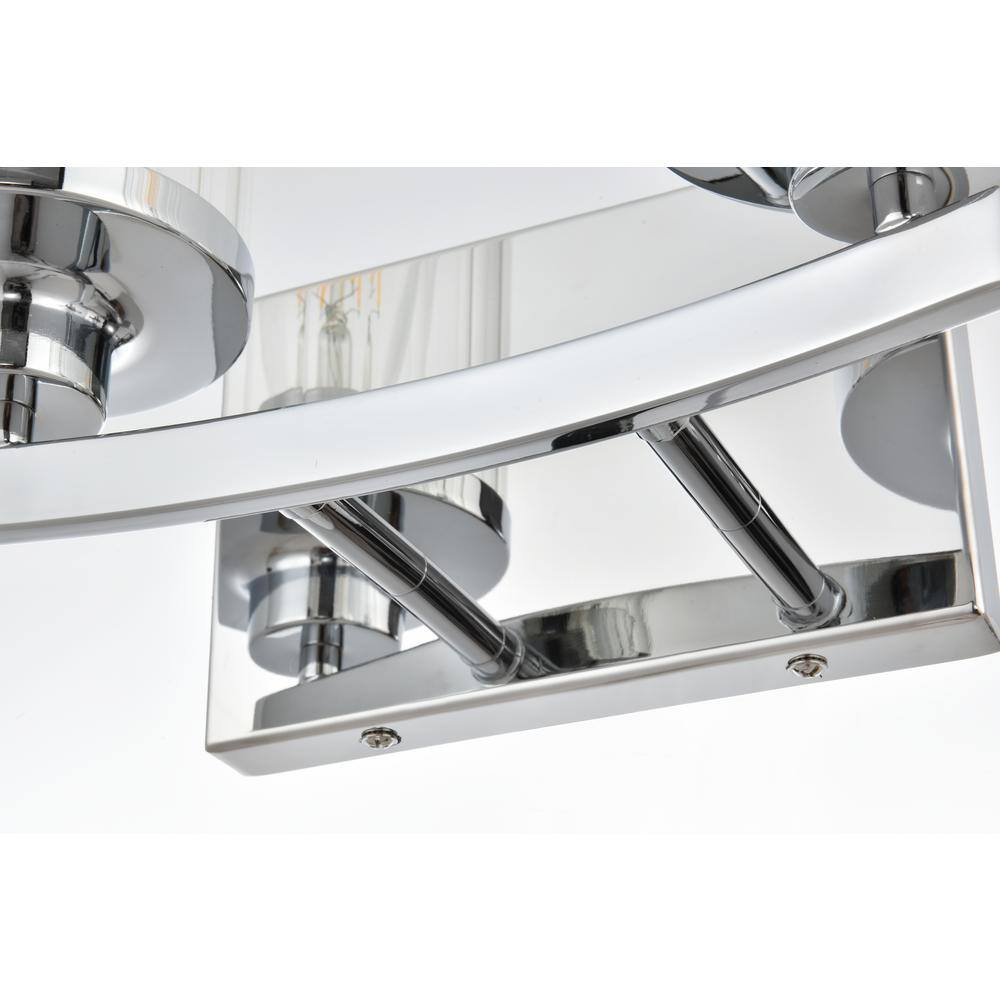 Dariela 4-Light Chrome and Clear Glass Vanity Light