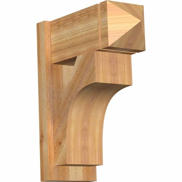 Ekena Millwork 8 in. x 22 in. x 18 in. Western Red Cedar Westlake Arts and Crafts Rough Sawn Outlooker