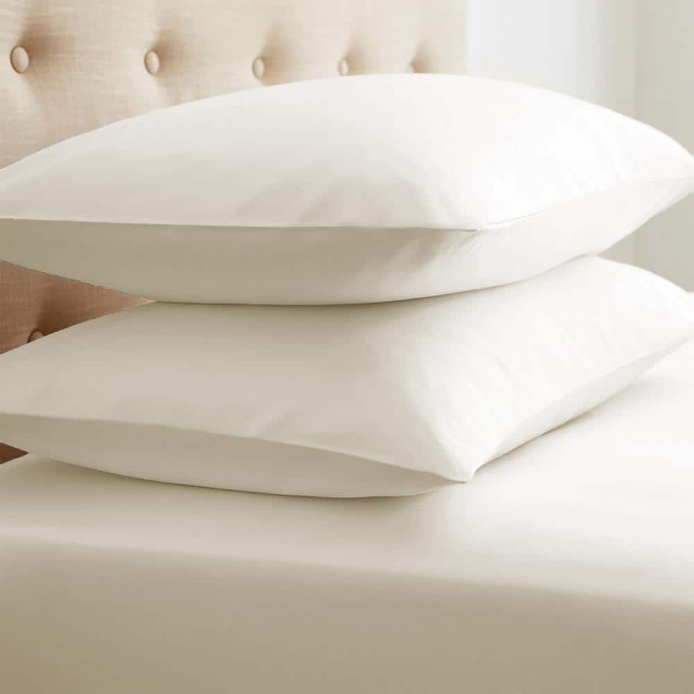 Ivory Hypoallergenic Cotton Polyester Standard Pillowcase Set