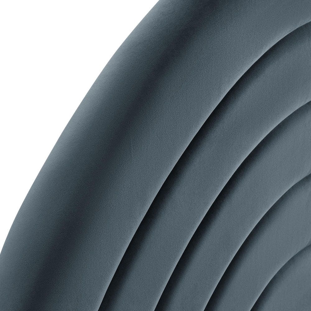 Cadet Blue Velvet Arched Full Headboard