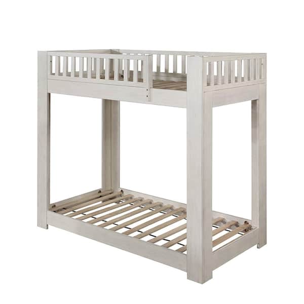 Acme Furniture Cedro Weathered White Twin Over Twin Bunk Bed