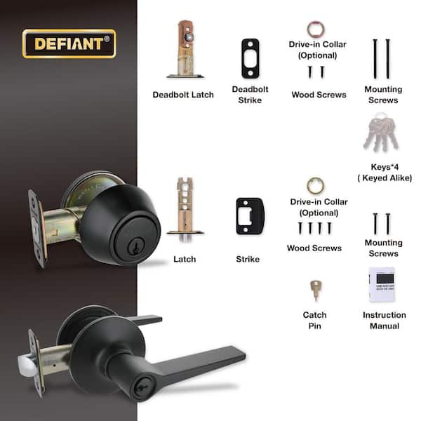 Defiant Freedom Matte Black Single Cylinder Keyed Entry Project