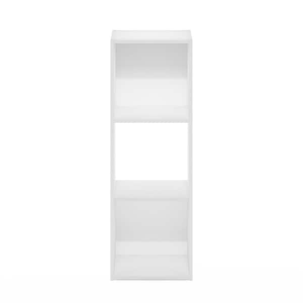 Furinno Peli 36 in. Tall White Wood 3-Shelf Cubic Storage Bookcase