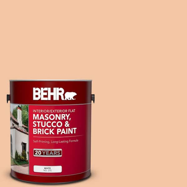 BEHR 1 gal. #MS-15 California Peach Flat Interior/Exterior Masonry, Stucco and Brick Paint