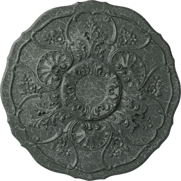 Ekena Millwork 1-1/2" x 22-1/2" x 22-1/2" Polyurethane Cornelia Ceiling Medallion, Athenian Green Crackle