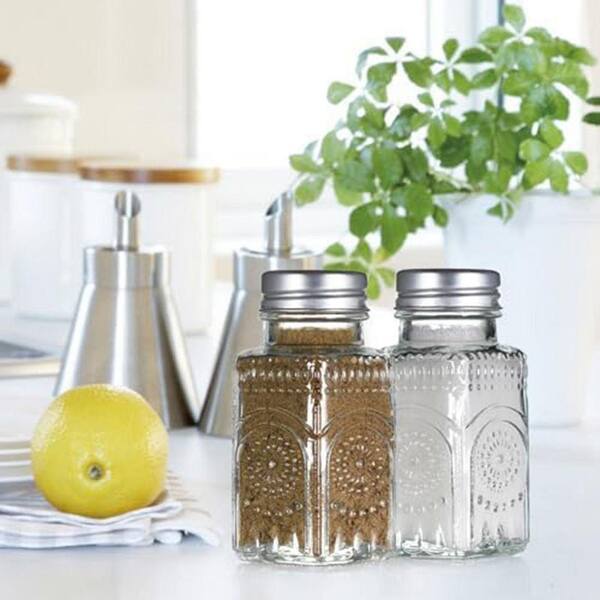 Lynzavix Sunflower Series Clear Glass Salt and Pepper Shakers Set