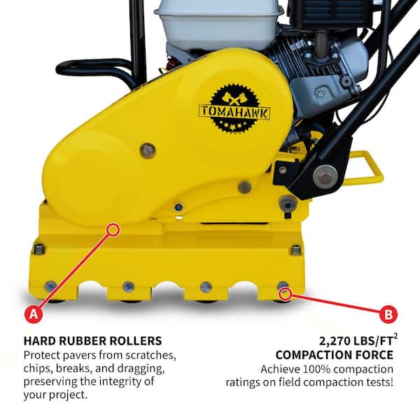 Tomahawk Power 5.5 HP Honda Paver Roller Compactor 17 x 12 for