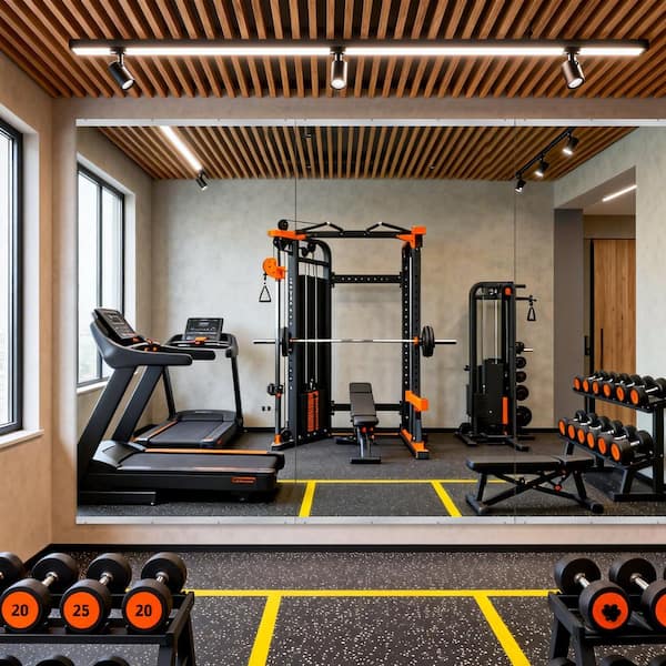 Extra-Large 46 in. W x 84 in. Rectangular Frameless Tempered HD Wall Mirror/Gym Mirror/Dance Mirror(3-Pieces)
