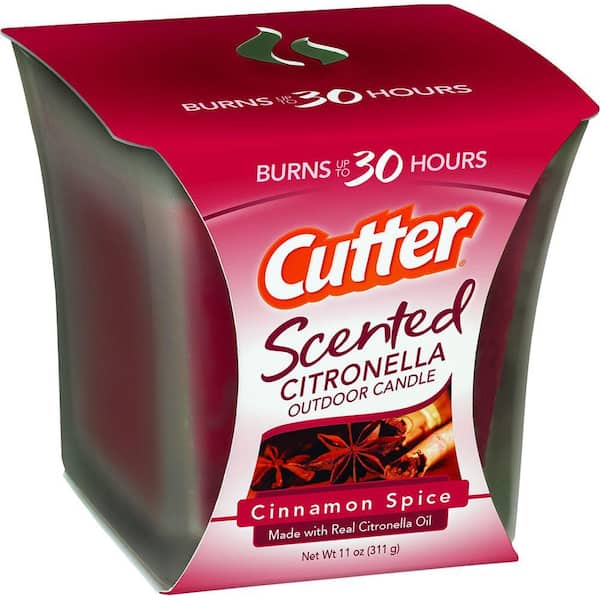Cutter 11 oz. Cinnamon Spice Scented Citronella Outdoor Candle
