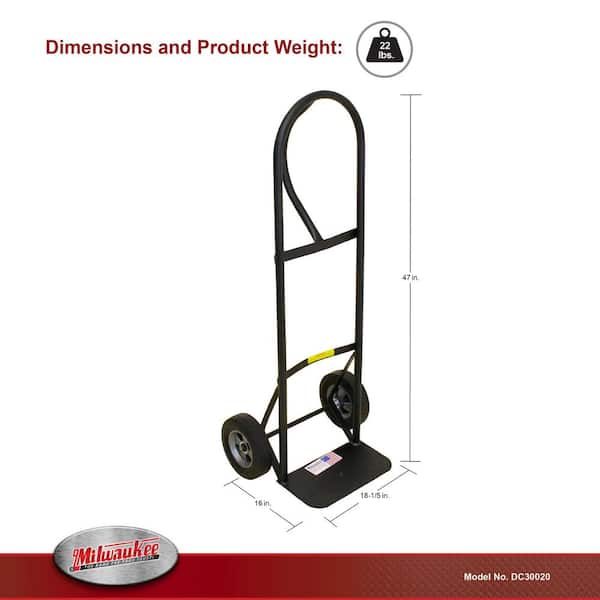 Milwaukee 600 lb. Capacity P-Handle Truck DC30020 - The Home Depot