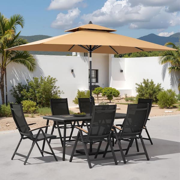 big umbrella patio table SUPERJARE 13FT Outdoor with Base Included, Double Sided Pool Umbrellas with Fade Resistant Canopy, Large Umbrella for Deck, Market, Backyard 8 Sturdy Fiberglass Ribs MAISON ARTS 8 Pieces Patio