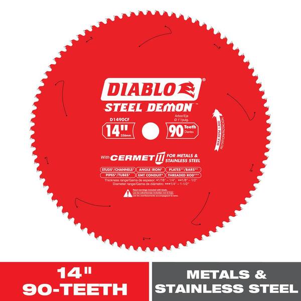 DIABLO 14in. x 90-Teeth Steel Demon Cermet II Saw Blade for Medium Metal