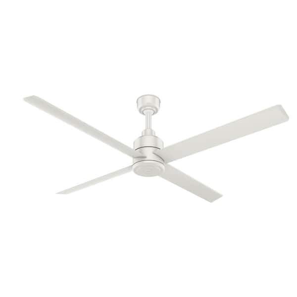 Hunter Industrial Trak 84 in. Indoor/Outdoor Fresh White Commercial Ceiling Fan with Wall Control